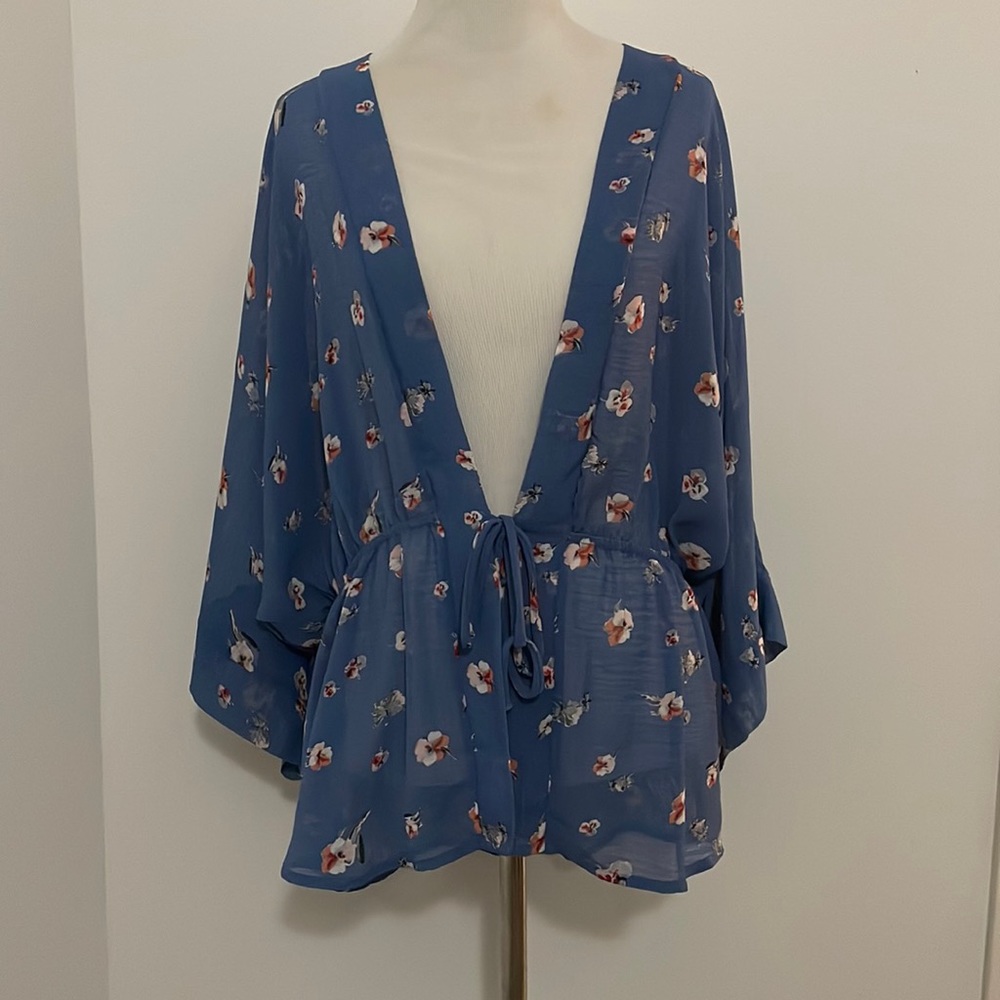 Floral sheer kimono